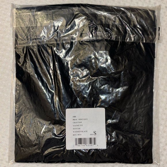 NEW! We The FREE PEOPLE Naomi Tee Short Sleeve SMALL Boxy Shirt WASHED BLACK - Picture 10 of 11